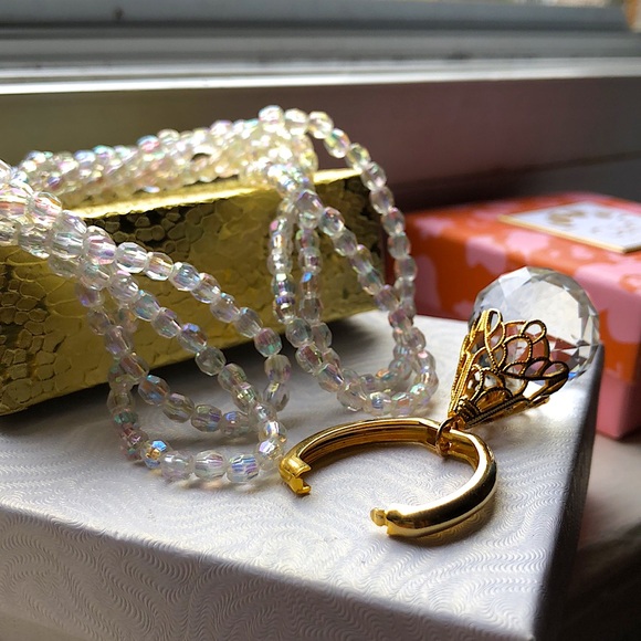 ❤️‍🔥 Vintage Crystal teardrop Necklace 🏵 - Picture 8 of 9
